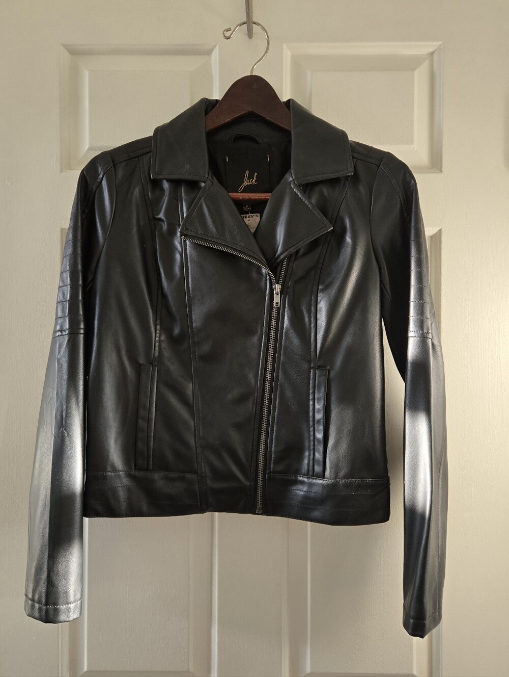 Black Faux Leather Moto Jacket